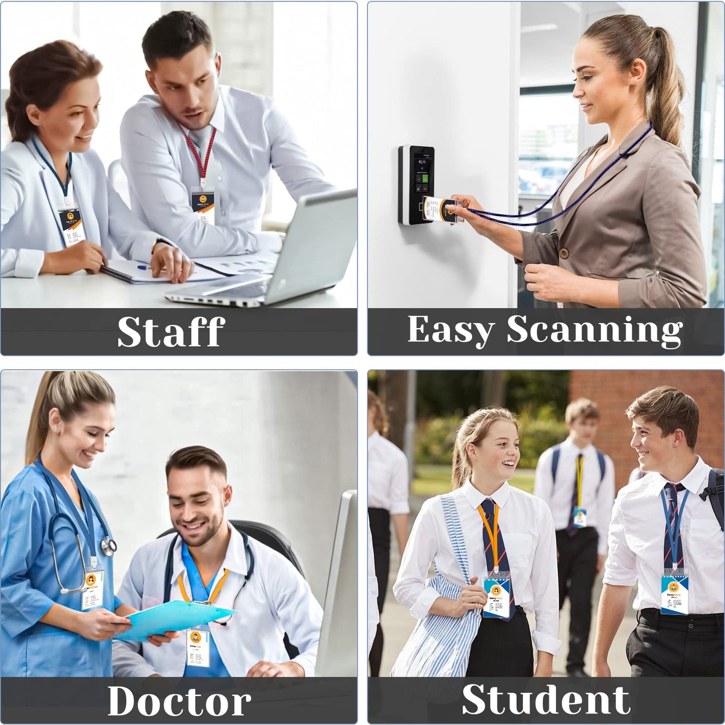 200 Pack Badge Holder, Plastic ID Badge Holder, Clear Waterproof ID Card Holder with Resealable Zip, 2.5" x 3.8" Vertical Name Tag Holder for Nurses and Office, Fits ID Card/Credit Card/Student Card