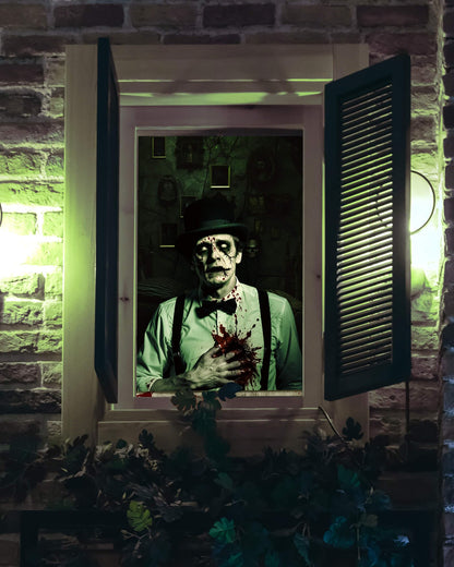 YUSPENYE 2 Pack of Halloween Newlyweds Ghost Window Door Cover, Halloween Decoration, Party Decors no Frame