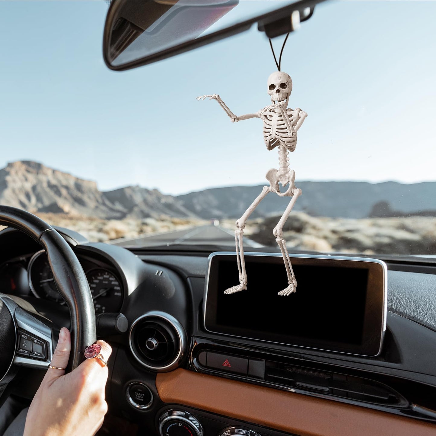 16" Small Posable Halloween Skeletons Decorations: 5 Pack Durable Plastic Scary Skeleton Props – Realistic Full Body Bones, Reusable Indoor & Outdoor Yard, Garden, Haunted House & Party Decor