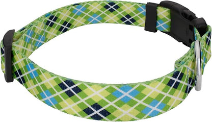 Country Brook Petz - Margarita Argyle Everyday Collar and Leash - Plaid and Argyle Collection Featuring Charming Designs (1/2 Inch, Extra Small)