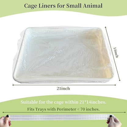 upcessory Disposable 50 pcs Small Animal Cage Liners, Rabbit Tray Film Liner Bunny Litter Pan Bags Guinea Pig Cage Toilet Plastic Film for Bird Hamster Chinchilla Hedgehog