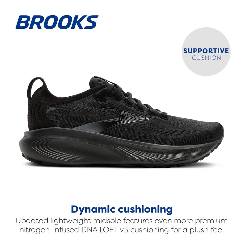 Brooks Women’s Adrenaline GTS 25 Supportive Running & Walking Shoe - Black/Black/Ebony - 10.5 Wide