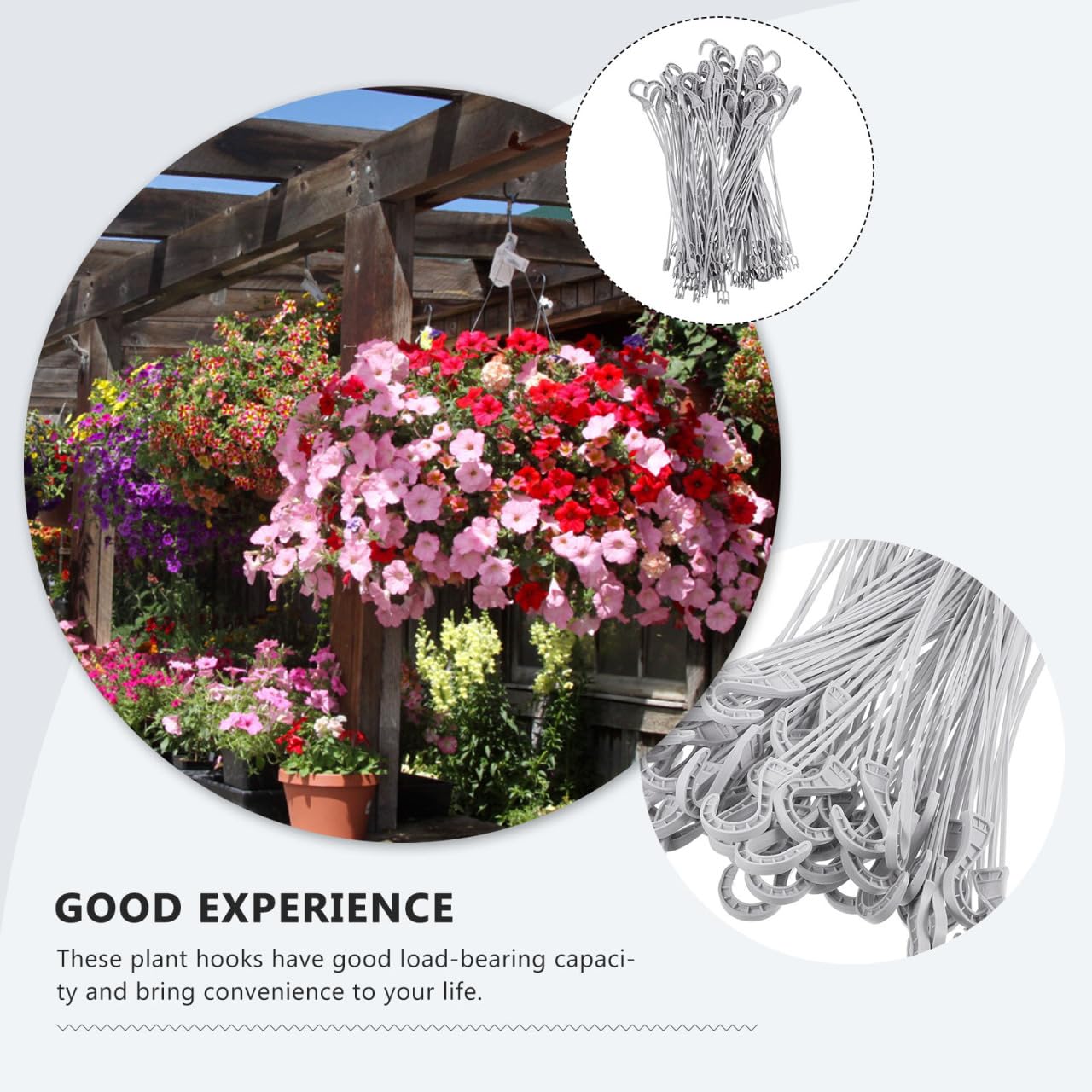 Housoutil 50PCS Flower Pot Hanging Chain with Hook, Pot Hanging Baskets Holders, Replacement Plant Hangers Indoor Outdoor for Planters, Ornaments, Bird Feeders, Billboards