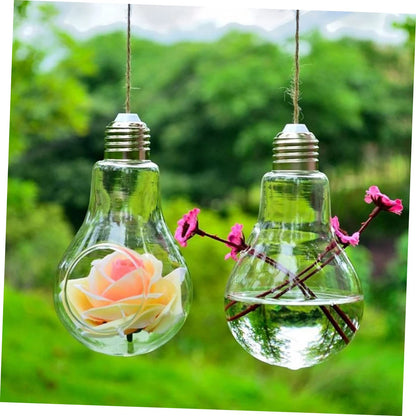 LIOOBO 2pcs Glass Succulent Vase Terrarium Container Home Decor Real Plants Indoor Wall Decor