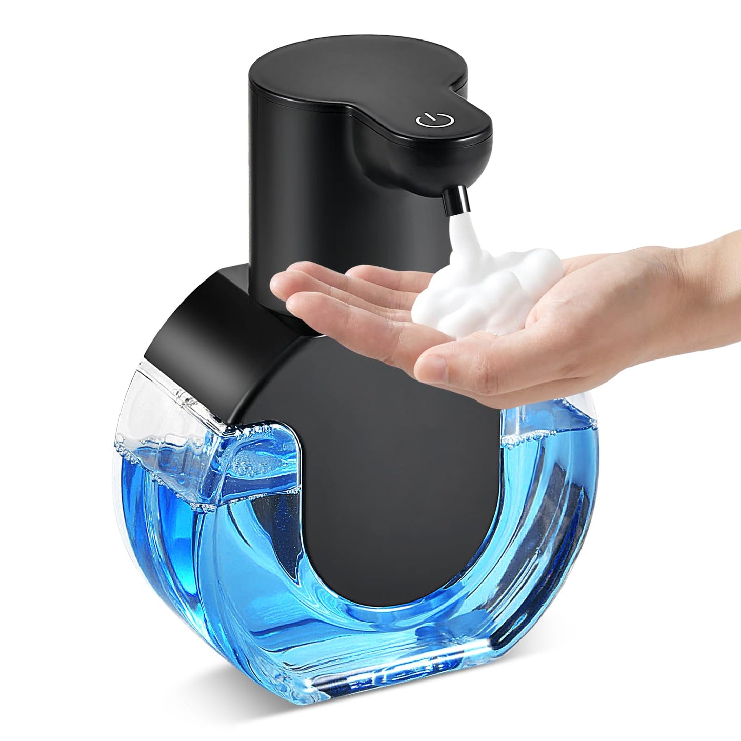 Foam soap Dispenser 15oz/420ml Foaming Hand Sanitizer Touchless Wall Mount with 4levels Adjustable Free Touch Electric Rechargeable with Sensor for bathrooms Kitchens Offices