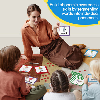 Torlam Elkonin Boxes Phonemic Awareness Phonics Games, Reading Spelling Sound Manipulatives Sight Word Flash Cards, Speech Therapy Toy Kindergarten Elementary Classroom Must Haves Homeschool Supplies