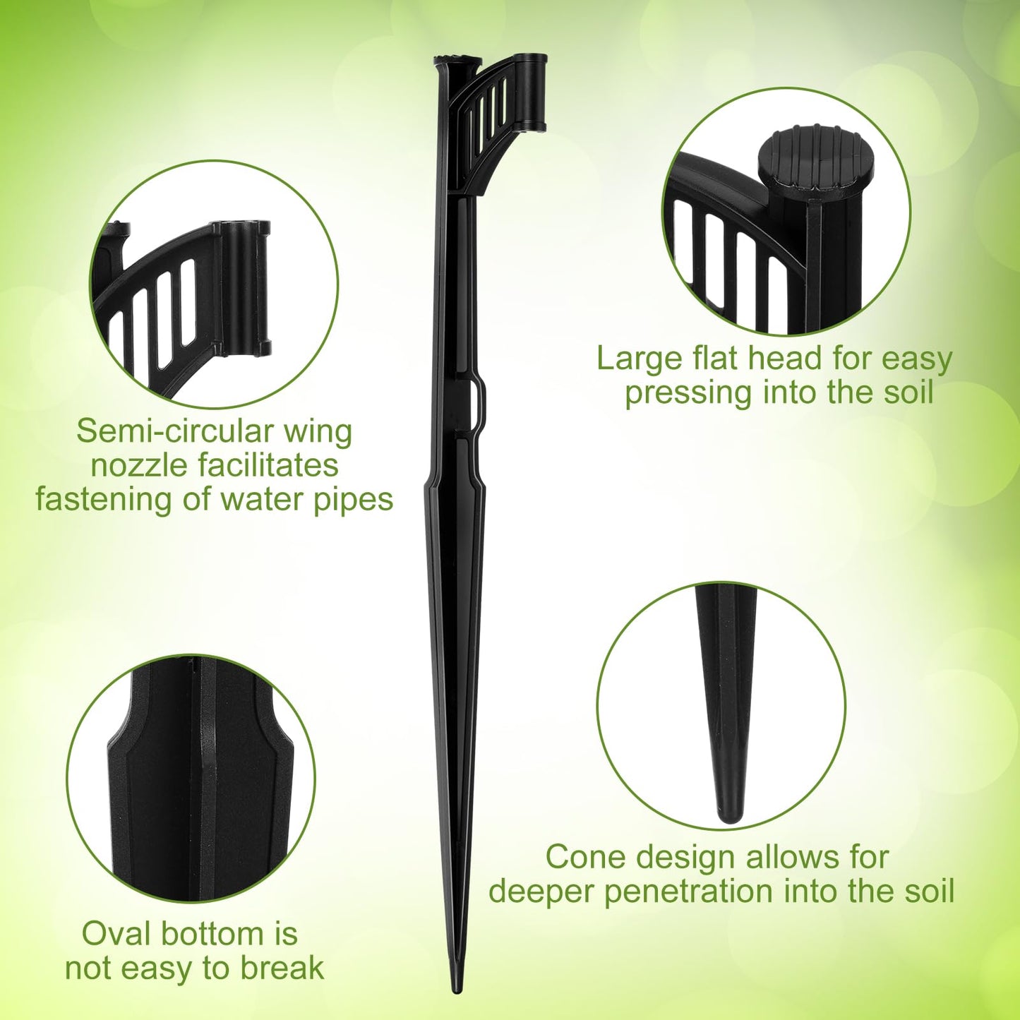 GlikCeil 50 Pcs 12.8" Irrigation Drip Support Stakes 1/4 Inch Tubing Hose Holder Adjustable Riser Drip Lines Ground Stakes for Micro Sprinkler Gardens Irrigation Supplies