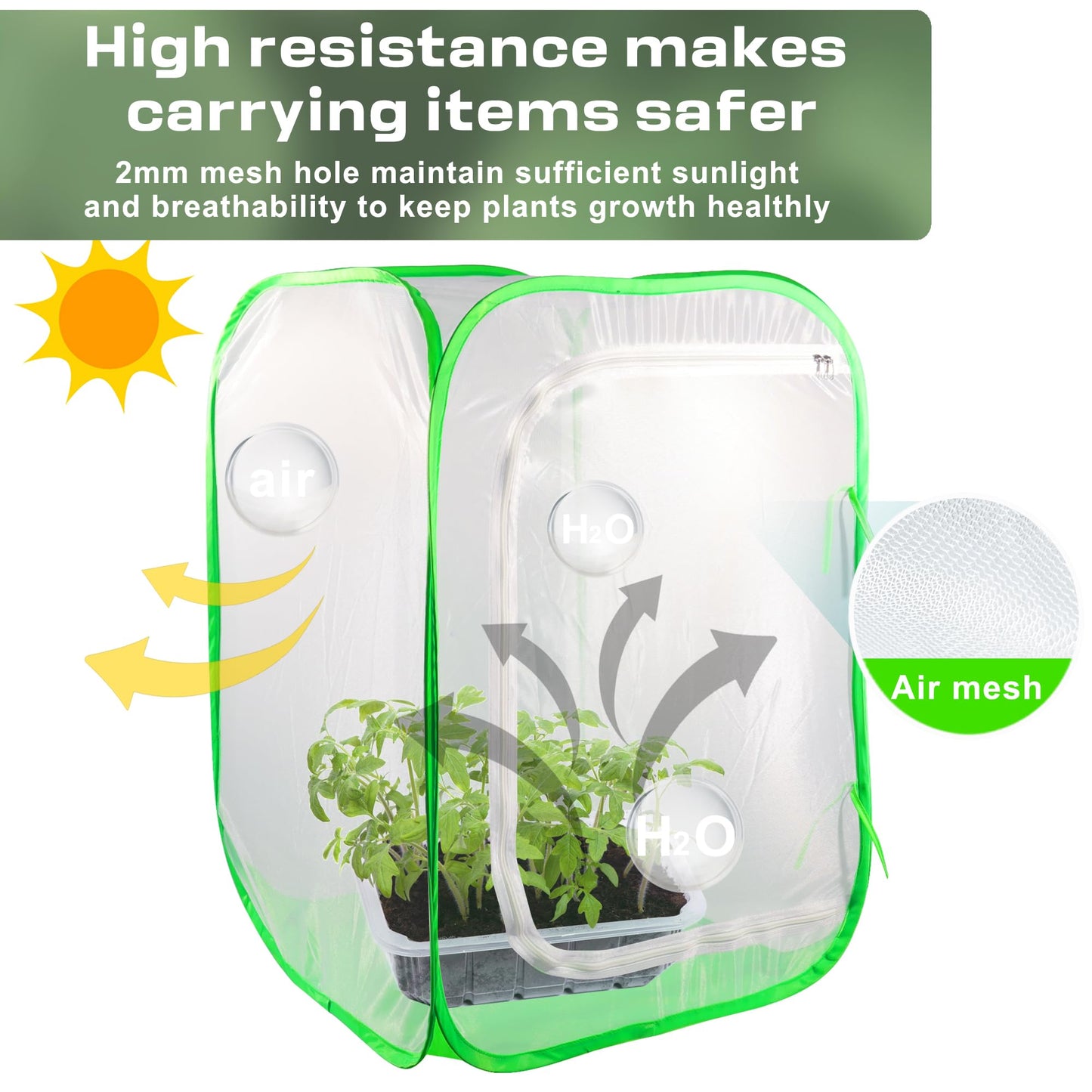 Mesh Plant Tent Enclosure, Pop-Up Cage Plant Cover, Outdoor Garden Protection Guard for Pests, Bird, Pest (16 x 16 x 24 Inches)