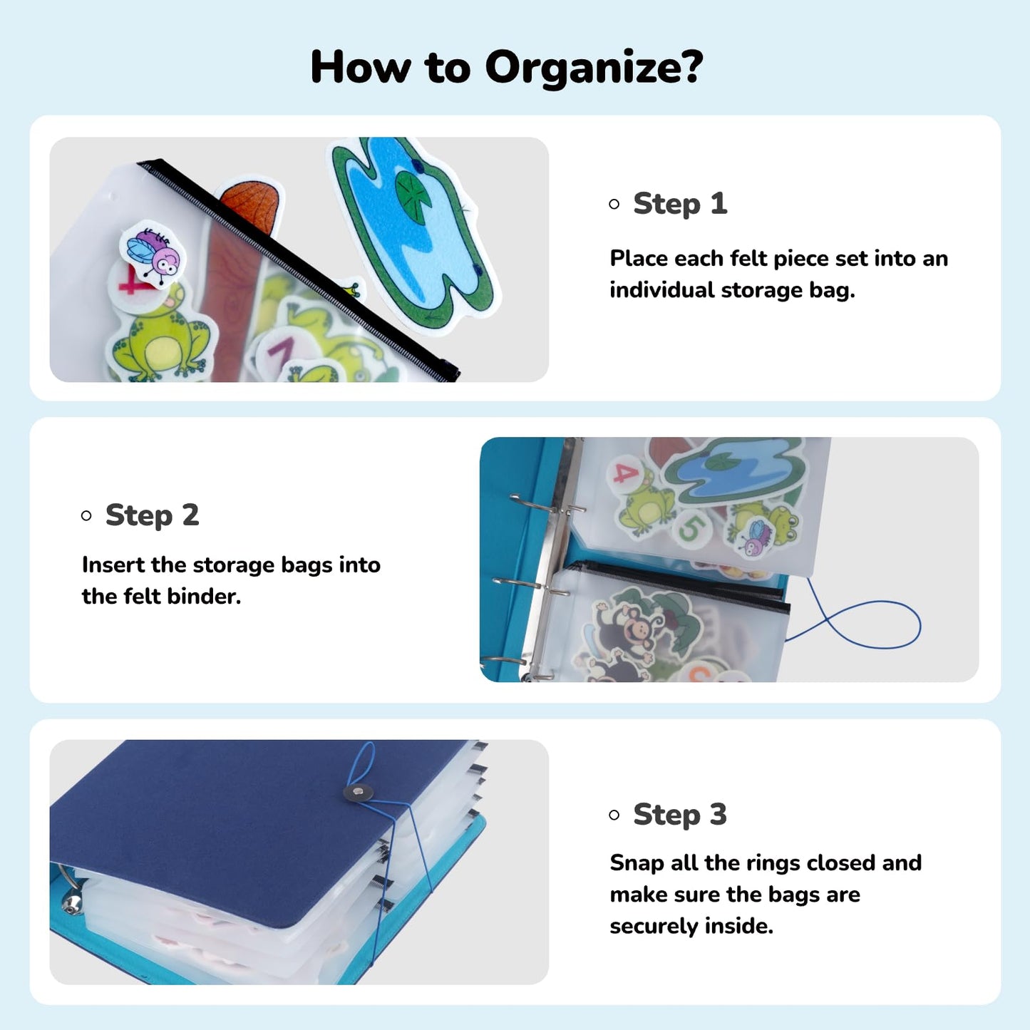 CHEFAN Felt Board for Teachers, 2 Pack Storytelling Flannel Board with 16 Storage Bags, Freestanding Double-Sided Felt Story Display for Preschool & Classroom
