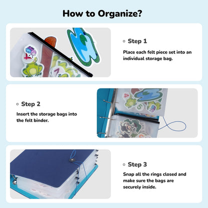CHEFAN Felt Board for Teachers, 2 Pack Storytelling Flannel Board with 16 Storage Bags, Freestanding Double-Sided Felt Story Display for Preschool & Classroom