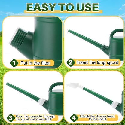 Reallnaive 6-piece Indoor Watering Can Set – 1 Gal Can, 6.8 oz Spray, 15 oz Squeeze, Plant Watering Globes & Soil Moisture Meter, Indoor & Outdoor Plant Care(Army Green)