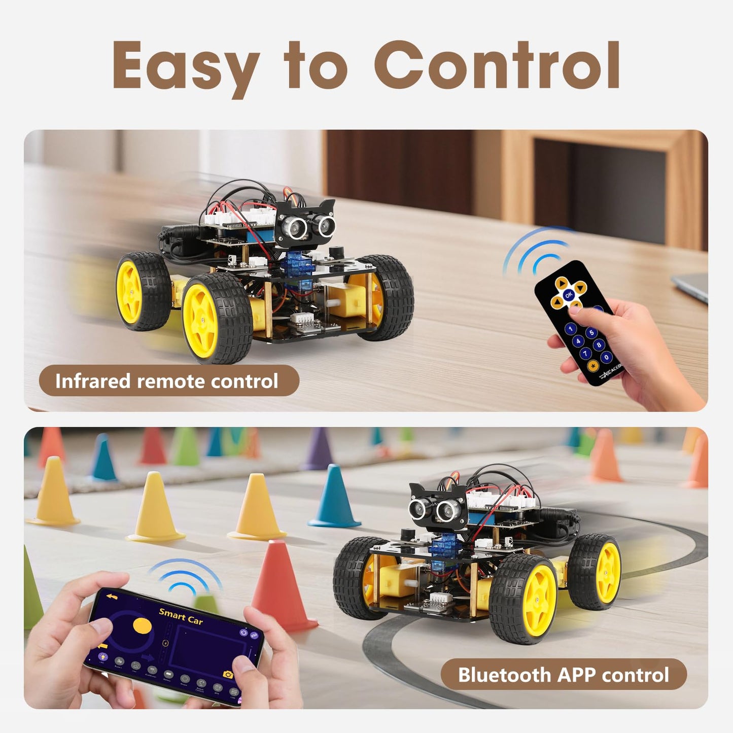 ACEBOTT Robotics Kit for Kids Ages 8-12 12-16, Smart Robot Car Kit Compatible with Arduino & Scratch, STEM Toys Coding Robot Kit with App Control, STEM Gifts for Kids and Teens
