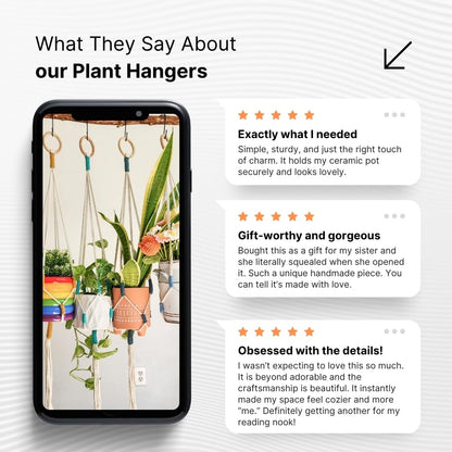 Handmade By Uruba Color Block Plant Hangers (Cozy Oasis)