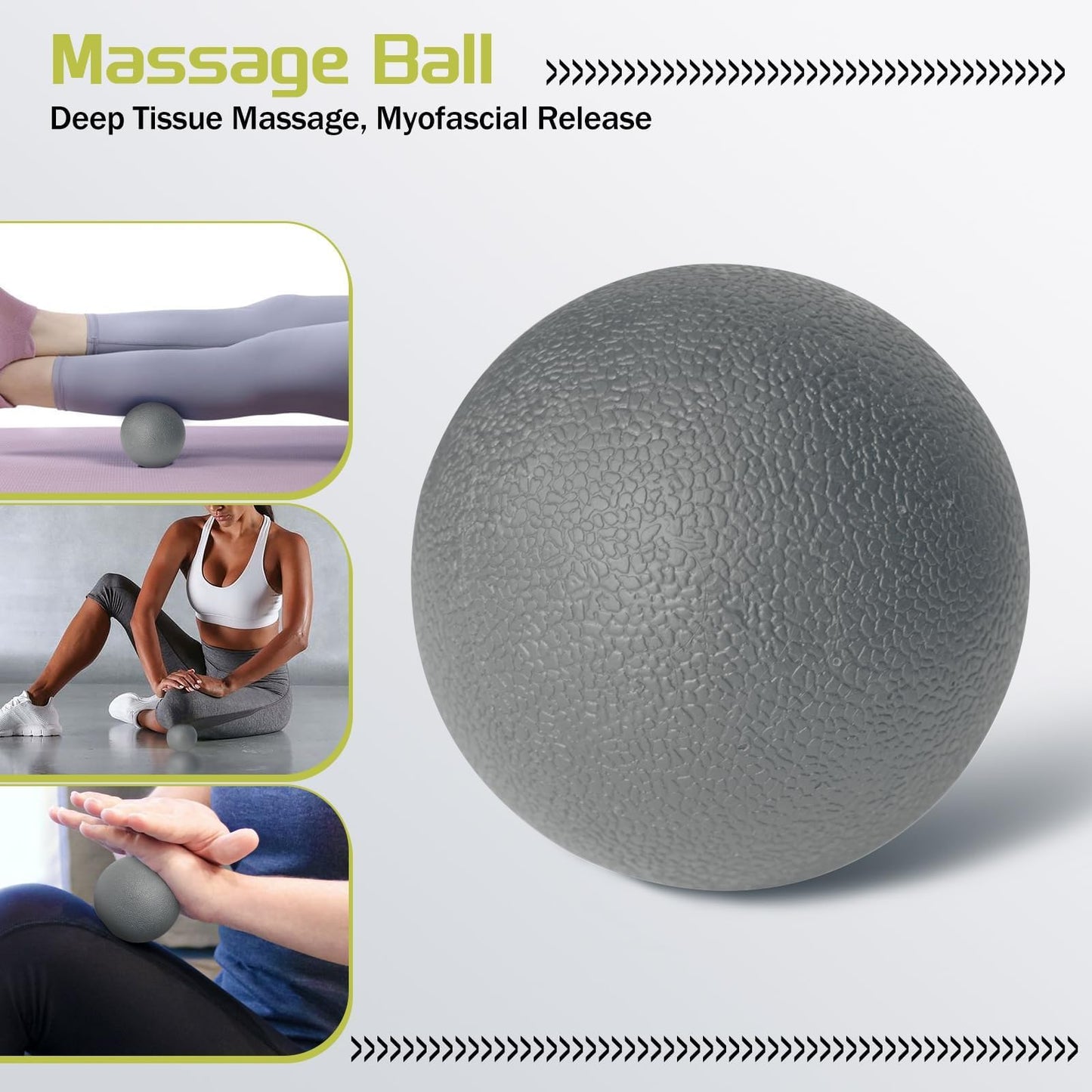 Foam Roller High Density Foam Roller Set for Deep Tissue Muscle Massage, 18" Trigger Point Fitness Exercise Massage Roller, Self-Myofascial Release for Whole Body (Black-18(2 in 1))