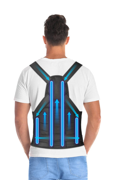BLITZU Back Brace Posture Corrector for Women and Men. Shoulder Straightener, Adjustable Full Back Support. Upper and Lower Back Pain Relief for Neck Hump, Scoliosis, Spine, Hunchback Correction. M