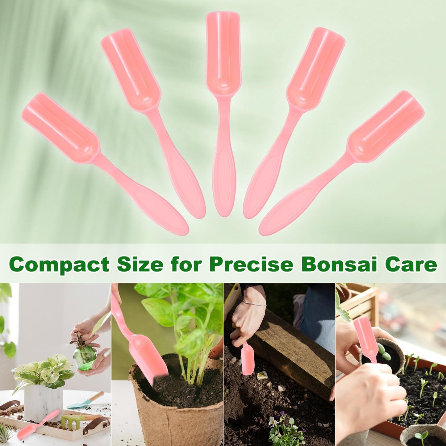 M METERXITY 20-Pack Mini Gardening Shovel Spoons, Plastic Garden Soil Scoops for Cultivation Digging Transplanting/Flower Planting/Plant Succulent, Colorful Small Gardening Tools [Pink]