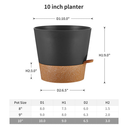 FaithLand 2 Tier Plant Stand and 2-Pack 10 Inch Self Watering Pots Bundle