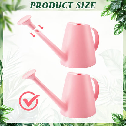 Reallnaive 6 Pcs Indoor Watering Can Set 1/2 Gallon Can 6.8 oz Spray Bottle 17 oz Squeeze Bottle Plant Watering Globes Soil Moisture Meter Small Spraying Set for Indoor Outdoor Plants(Pink)