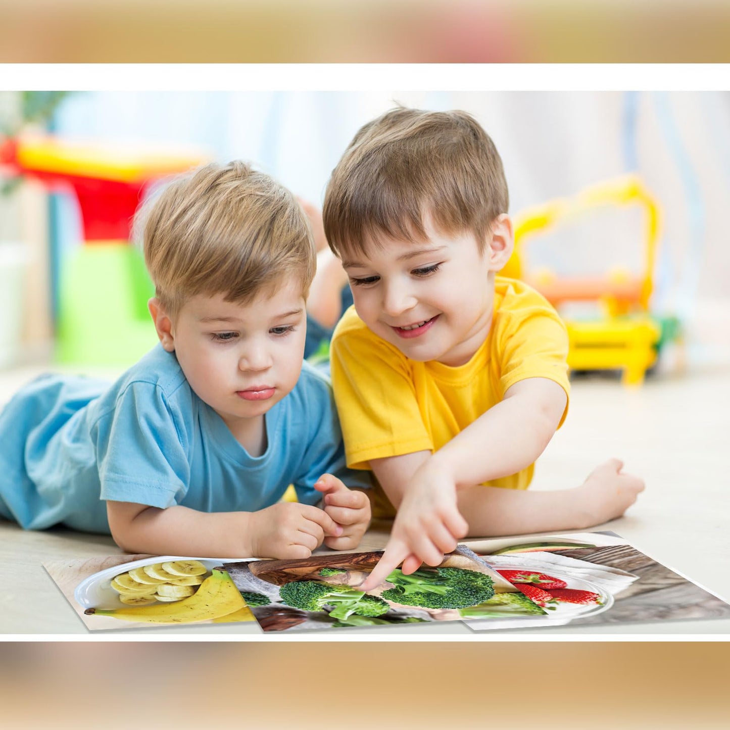 Motiskyy 12 Pcs Diversity Posters for Classroom Preschool Educational Learning Real Pictures for Daycare Home Multicultural Awareness(Fruit and Vegetable Posters Style)