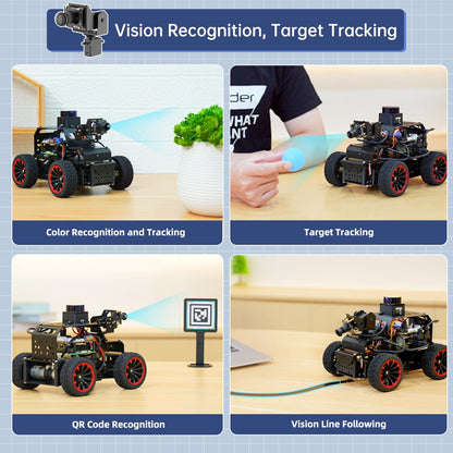 ROS2 Robot Car for RaspberryPi ChatGPT Large AI Model Programmable AI Vision Robot Ackermann Chassis SLAM Mapping Auto Driving Voice Control, Python Robotic for Adult, MentorPi A1 Starter & RPi5 4G