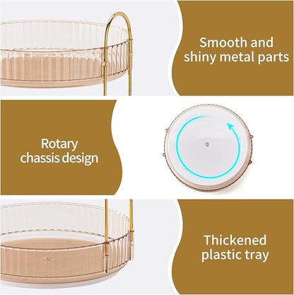 360° Rotating Makeup Organizer, Large Capacity Skincare Organizer, 3 Tier Cosmetic Skin Care Perfume Dresser Organizer, Fits Cosmetics, Perfume, Skin Care, Lipstick
