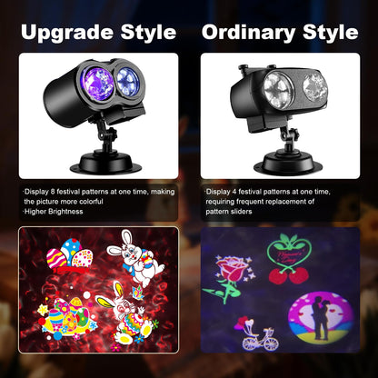 Brighter Easter Lights Projector,2026 Upgrade Holiday Projectors with 19HD Slides (Ocean Wave & Patterns), Weatherproof Christmas,Halloween Projector,Easter Decorations for Light Show