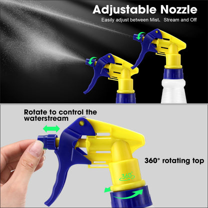 Eccliy 12 Pcs 16 Oz Plastic Spray Bottle, Adjustable Empty Reusable Sprayer for Cleaning, Planting, Water, Bathroom and Kitchen, BBQ, Commercial and Residential (Original,Yellow,Blue)