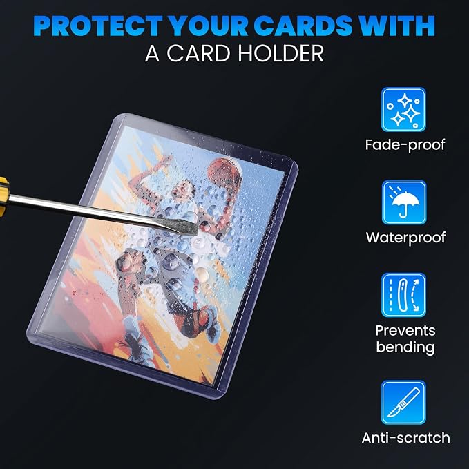 2000 Card Sleeves Top Loaders for Cards, 3" x 4" Hard Plastic Toploaders, Baseball Card Protectors, Trading Card Holder for Football Sports Cards (1000 Toploaders + 1000 Penny Sleeves)