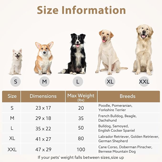 JOEJOY XL Dog Beds Large Sized Dog, Orthopedic Big Dogs Crate Bed with Washable Removable Cover, Extra Thick Egg-Crate Memory Foam Pet Beds up to 80 lbs, Grey, 41"x27"