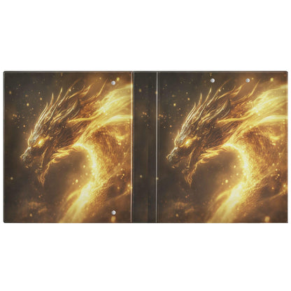 Dinosaur Round Ring Binders 1.5 Evil Gold Legend Dragon 3 Ring Clipboard Binder for Office School Work Supplies File Folder 200 Sheet Capacity Easy Open