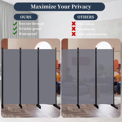 Room Divider 6 Panel-176''Wide Folding Privacy Screen,Large Partition Wall