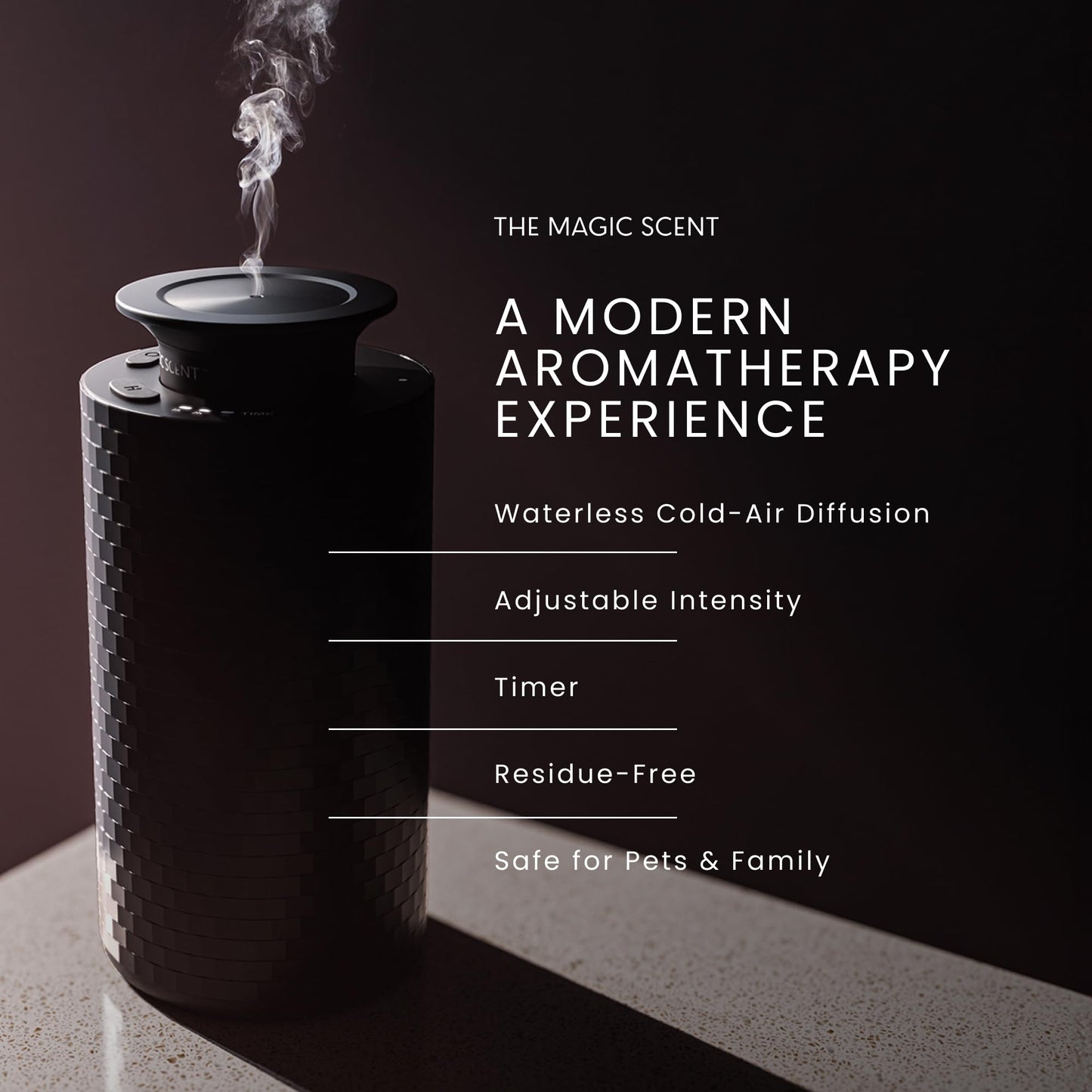 The Magic Scent Diffuser, Scent Air Machine for Home & Hotels, HVAC or Portable Nebulizing Diffuser - Large Room Waterless Aroma Machine - Aroma Oil Included