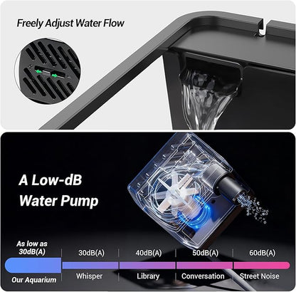 3.5 Gallon Betta Fish Tank, All in One Aquarium Starter Kits with Back Filter, Adjustable Pump, 25W Heater, LED Thermometer, LED Light with Timer & Water Changer Kit, Gifts for Mom Wife