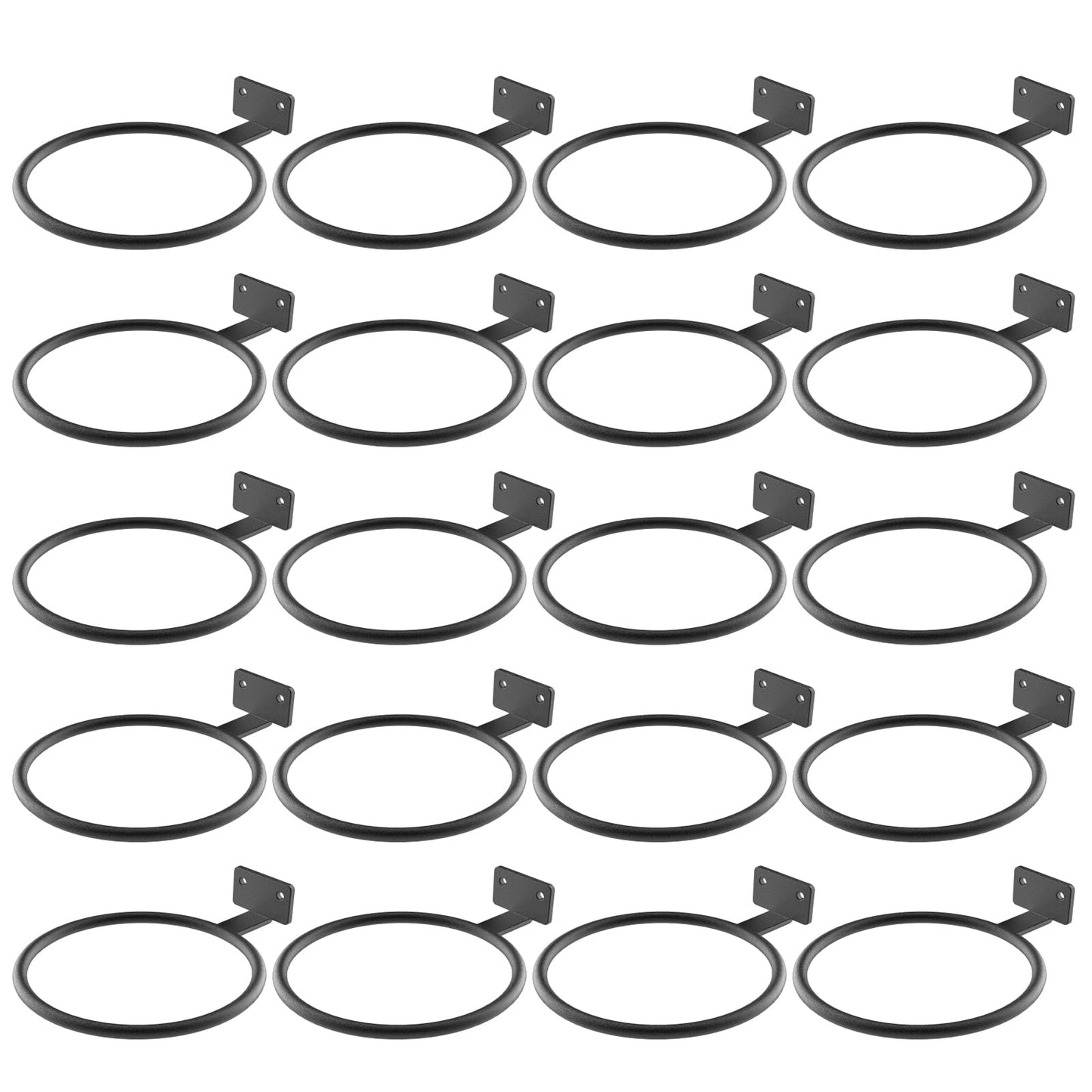 ASZUNE Wall Pot Holder Bulk 4in 20Pack Ring Plant Hanger, Metal Planter Hooks Wall Mounted Bracket Heavy Duty for Outdoor Indoor Black