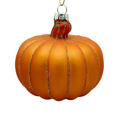 Thanksgiving Fall Pumpkin Blown Glass Christmas Halloween Tree Ornaments