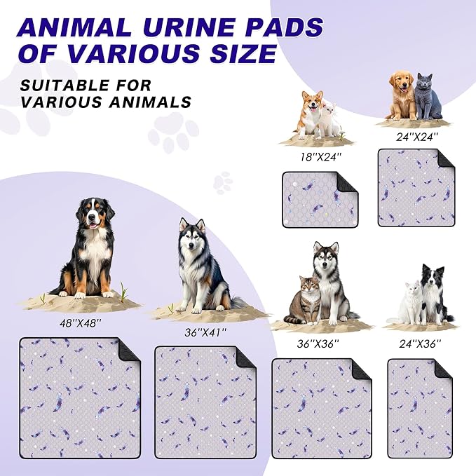 WanpeeGoo Washable Pee Pads for Dogs, 2 Pack Reusable Puppy Pads, Super Absorbent & Leakproof Dog Pads, Anti-Slip Dog Pee Pads for Puppy Training & Incontinence, Leaf Pattern 24"x48"