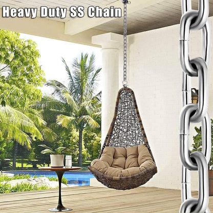 Stainless Steel Chain, Lsqurel 5/16inch Heavy Duty Chain Link Chain 6.5ft Safety Chain Utility Chain Metal Chain for Indoor and Outdoor (5/16in-6.5ft)