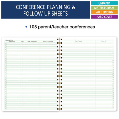 Elan Publishing Company HARDCOVER Combination Plan and Record Book - 8 Period Teacher Lesson Planner (Tree Seasons)