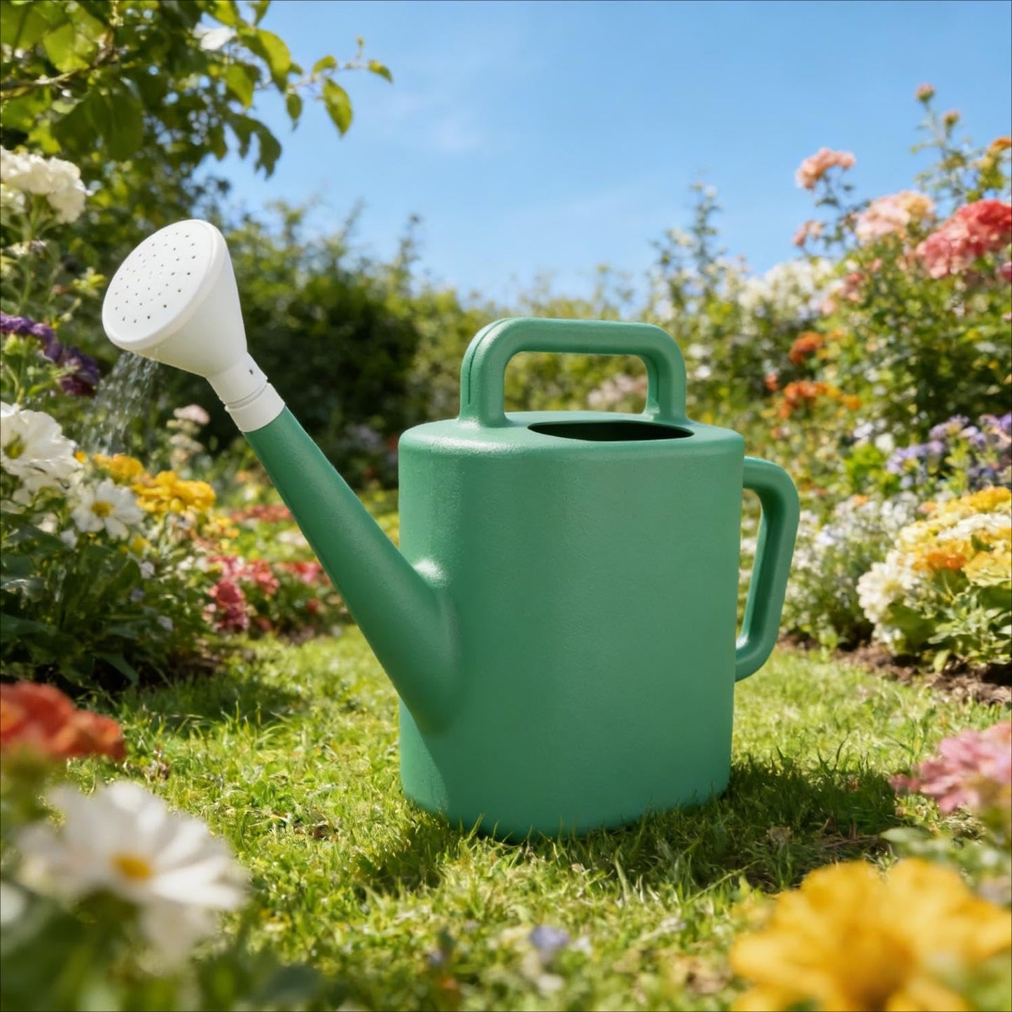 Watering Can 2 Gallon for Indoor Plants, Garden, Outdoor Plant House Flower, Gallon Large Long Spout with Sprinkler Head