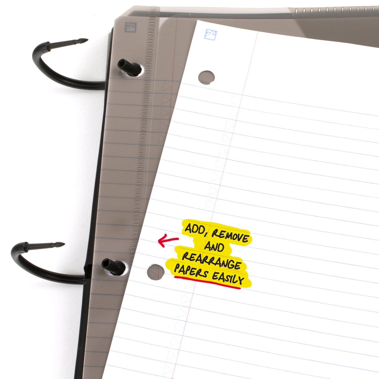 Five Star Flex Refillable Notebook + Study App, College Ruled Paper and 1 Inch TechLock Ring Binder with Customizable Cover, Pockets, Tabs and Dividers, 200 Sheet Capacity, Black (29326AA2)
