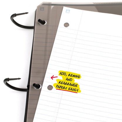 Five Star Flex Refillable Notebook + Study App, College Ruled Paper and 1 Inch TechLock Ring Binder with Customizable Cover, Pockets, Tabs and Dividers, 200 Sheet Capacity, Black (29326AA2)