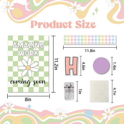 Bigerto 160 Pcs Pastel Student Work Display Bulletin Board Decoration Our Brightest Work Wow Works Cutouts with Clips Names Display Classroom Decor for Teachers Motivational Back to School Supplies