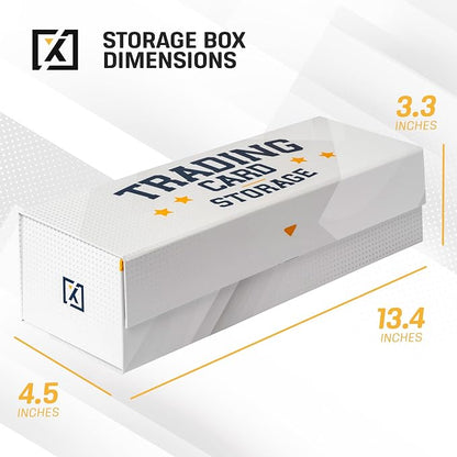 HOMEXPRO Easy Fold Trading Card Storage Box [3 PACK] Magnetic Lid | Toploader Storage Box Fits 800 Cards, 200 Toploaders, or 50 One Touch | Baseball Card Storage Box - Labels included