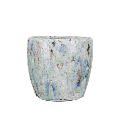 Creative Co-Op Terra-Cotta Planter with Crackle Glaze, Blue