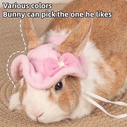 Guinea Pig Clothes,Rabbit Harness,Ferret Bunny Clothes with Pet Rabbit Harness and Leash Mini Hat Bag Cute Brooch for Kitten Small Animal Collars (Yellow)