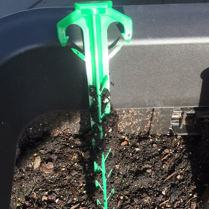 Made in U.S.A. Heavy Duty 6 inch Garden Stakes - Stronger Holding Power vs Metal Landscape Stakes Biodegradable Over Time (No More Rusting Metal) (6 inch, 12, Stakes)
