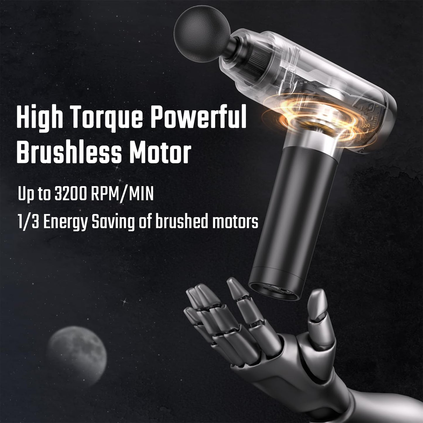 cotsoco Massage Gun, Muscle Massage Gun Deep Tissue Back Massager for Pain Relief, 20 Speeds Handheld Electric Massager Tool with Silent Brushless Motor, Suitable for Gym Office Home Travel