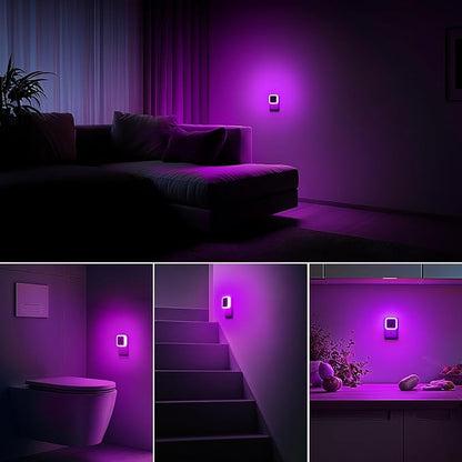 Sujeet Night Light, Night Lights Plug into Wall 4-Pack, Pink Plug in Night Light, Dusk to Dawn Night Lamp Led Night Lights for Bedroom, Bathroom, Hallway