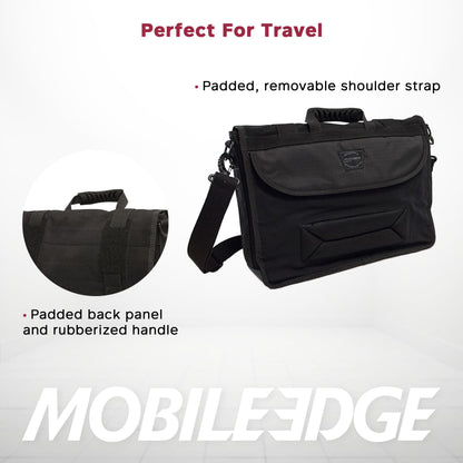 Mobile Edge ECO-Friendly Laptop Messenger Bag for Men and Women, for 14.1" PC and Compatible with MacBook 15", Cotton Canvas, Black