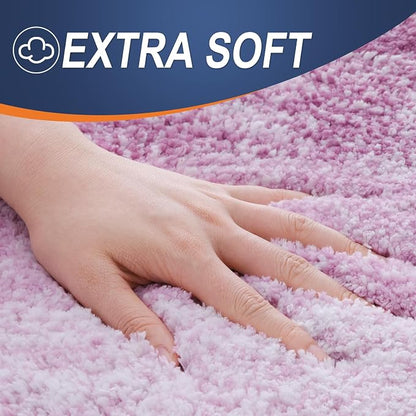 OLANLY Small Bathroom Rugs Mat 24x16, Extra Soft Absorbent Microfiber Bath Rugs, Rubber Backing, Quick Dry, Washable Bath Mat for Bathroom Floor, Tub and Shower, Home Decor Accessories, Pinkish-Purple